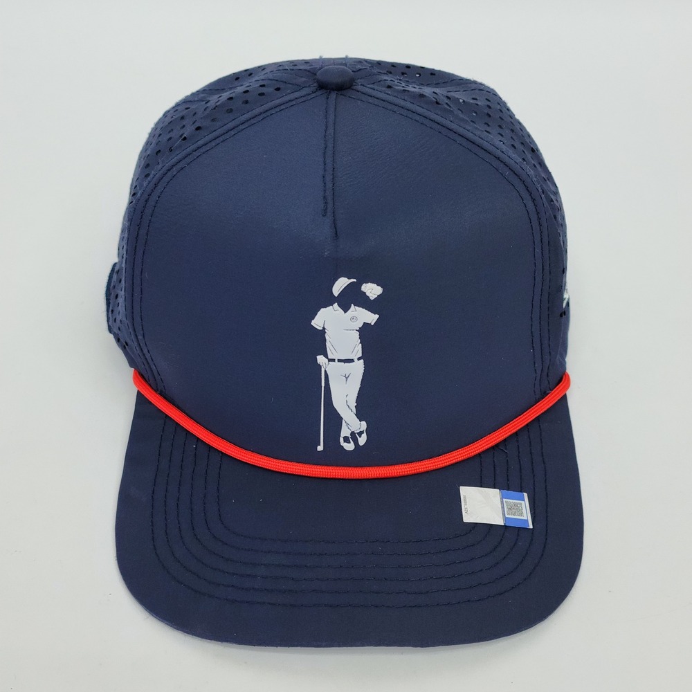 Grunk Dolfer Navy Blue Golf Hat Rope Snapback Perforated USA Flag Patch Mens